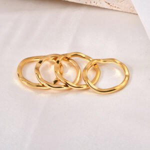 Womens Golden Halo Ring Fashionable And Minimalist